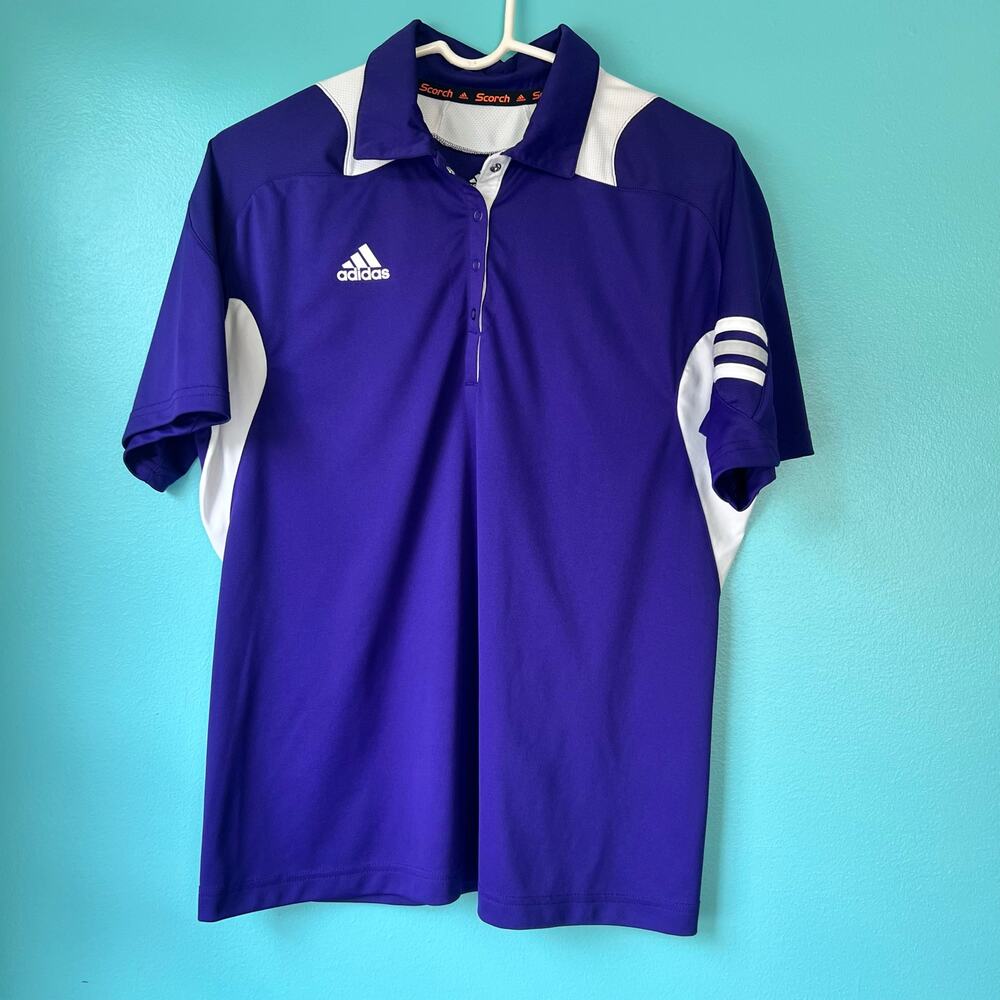 Adidas Golf Shirt Short Sleeve Polo Womens Size Large Blue